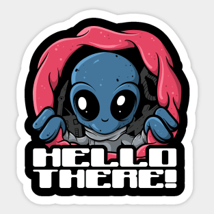 Hello There Alien Abduction Butthole Proctology Examination Sticker